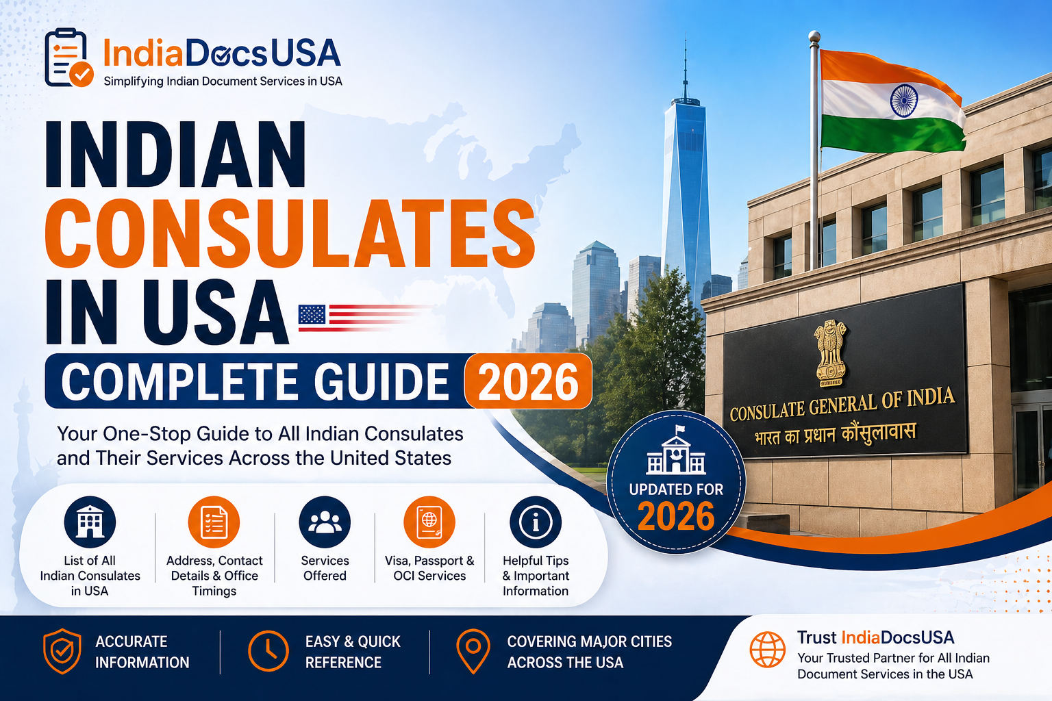 Indian consulates in USA 2026 — complete location and services guide