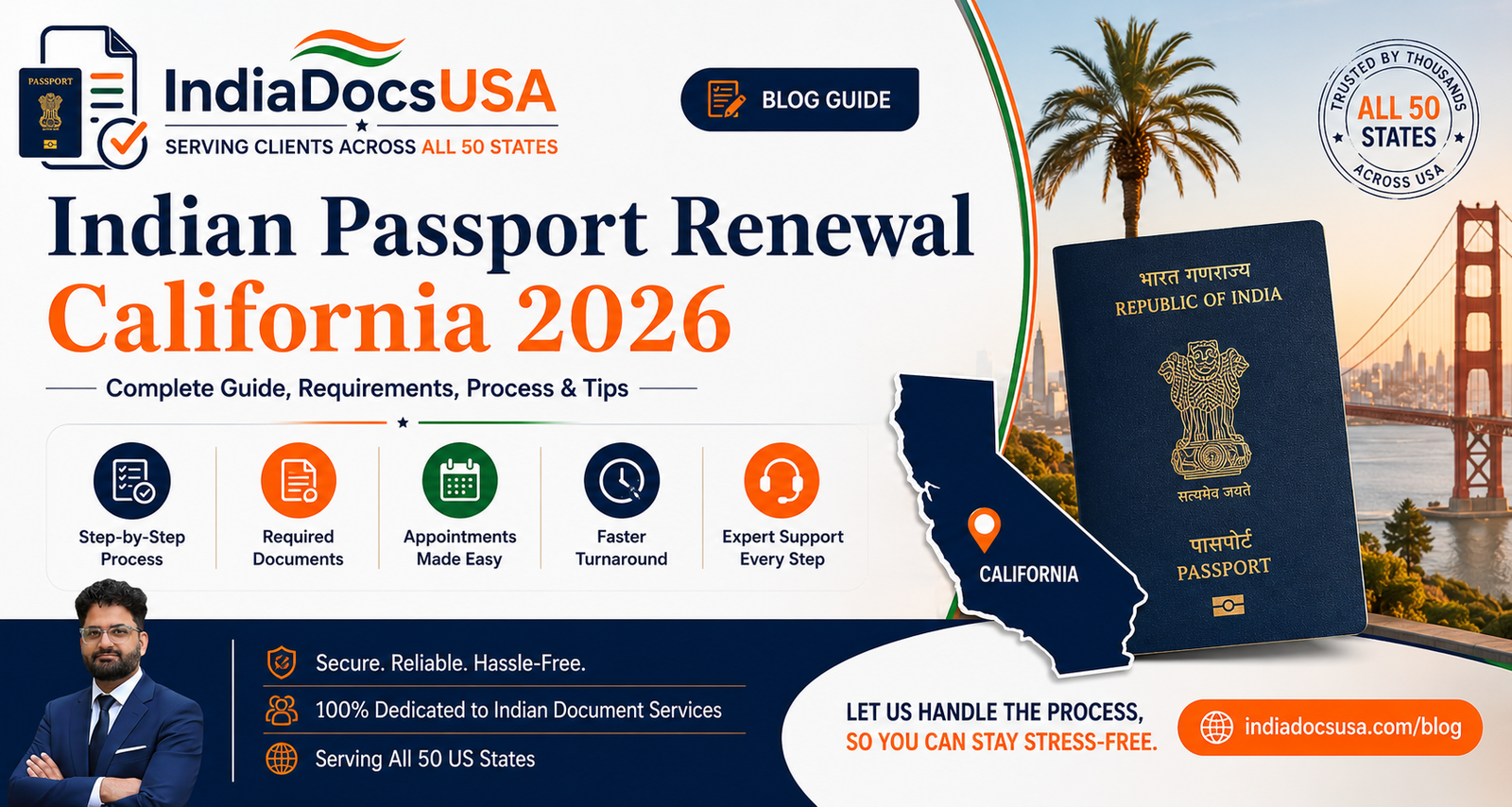 Indian passport renewal California 2026 — IndiaDocsUSA San Francisco guide